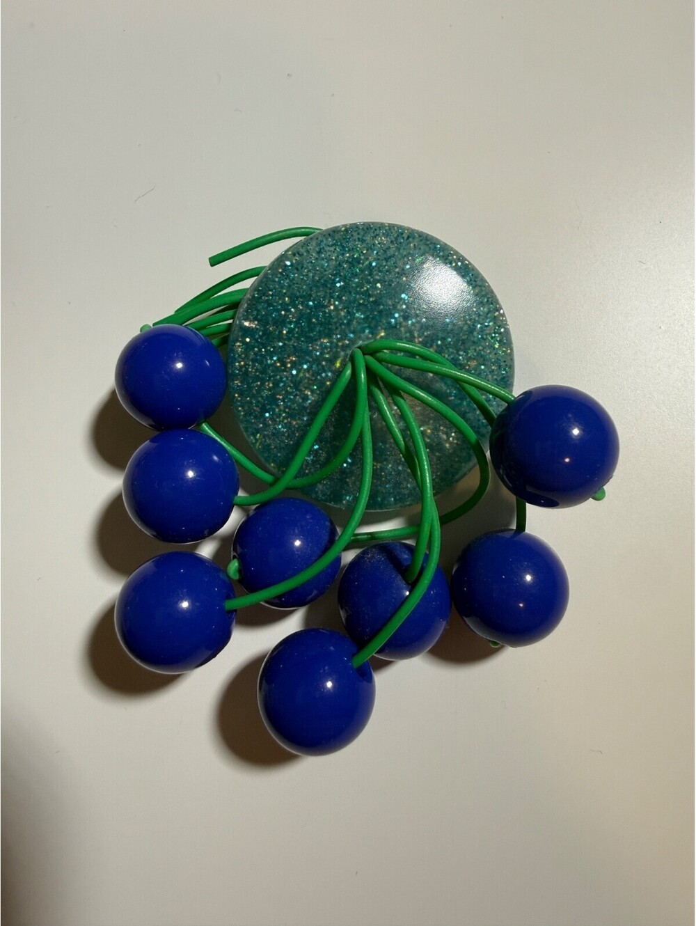 Vibrant Blue Confetti Brooch - Luxulite Reproduction Lucite Fakelite 50s MCM Pin